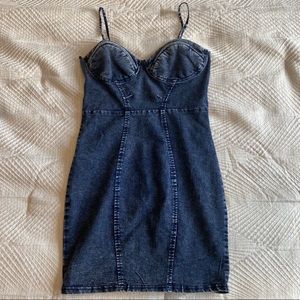 Sexy Bustier Denim Mini Dress
